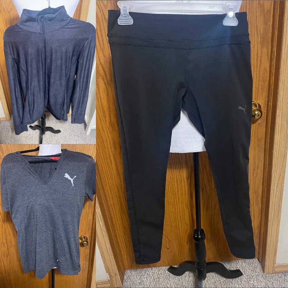 Puma hood workout top with pocket in front also puma workout pants dry cell